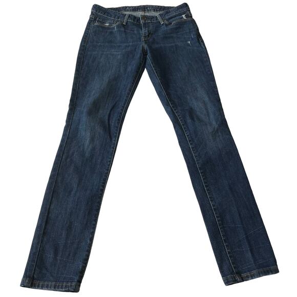 Levis Womens Jeans Size 27 Demi Curve Skinny Mid Rise Denim Blue Jeans Dark Wash - Picture 1 of 10